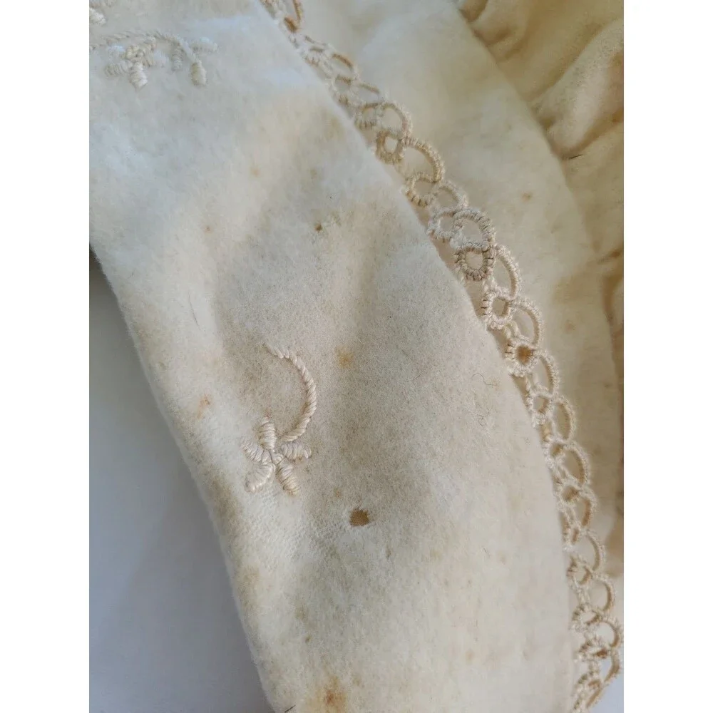Antique Victorian Child Bonnet Hand Sewn Tatted Embroidered Trim 1890s
